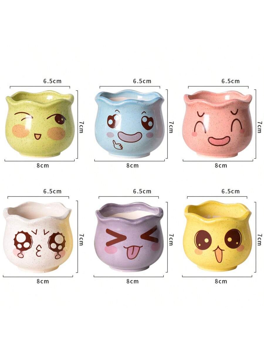 6pcs/set Cartoon Cute Ceramic  - огляд і ціна Echeveria Succulent