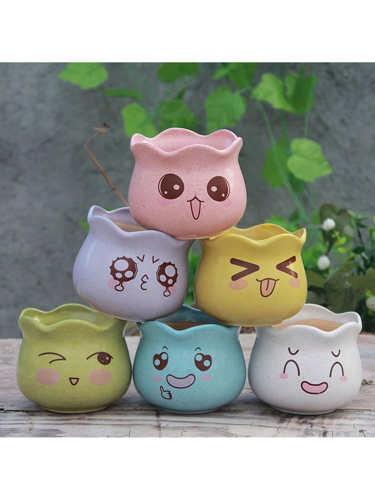 6pcs/set Cartoon Cute Ceramic  - огляд і ціна Echeveria Succulent